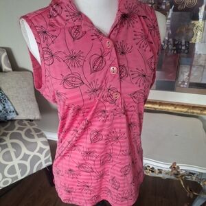 Floral Button-Down Sleeveless Blouse